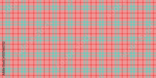 Vibrant coral and teal plaid pattern. Perfect for textile designs, website backgrounds, or crafting projects.
