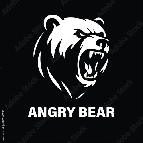Angry BEAR silhouette logo design