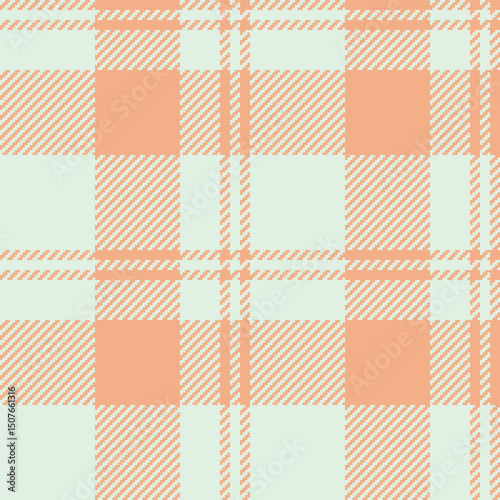Soft peach and mint green plaid pattern.  Elegant and versatile design perfect for fashion, home decor, or website backgrounds.  Subtle texture adds visual interest.