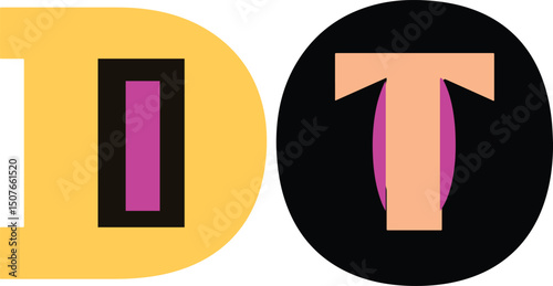 Do It Letters Vector, Yellow Black Pink Modern Logo, Bold Abstract Minimalist Design, Creative Typography Art Illustration