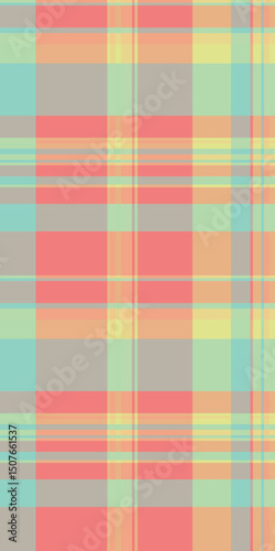 Trade tartan vector texture, pillow background textile check. Dining room pattern seamless plaid fabric in orange and light colors.