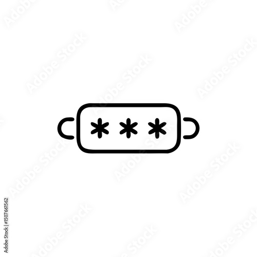 Password input field symbol in minimalistic line art design  