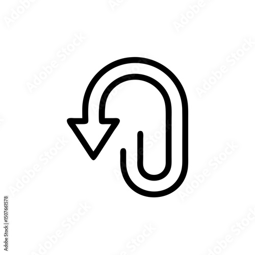 U-turn arrow icon in bold line design for directional indication  