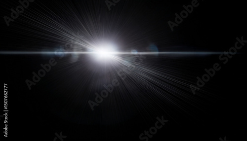 film glare on a black background