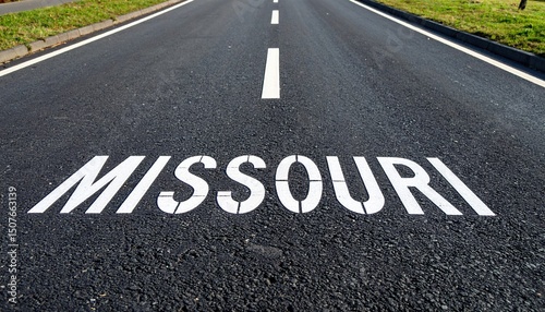 Wallpaper Mural Missouri road marking on asphalt highway Torontodigital.ca