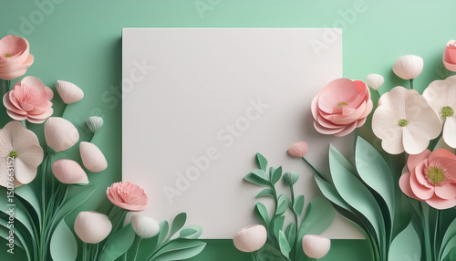 abstract background with flowers minimal design