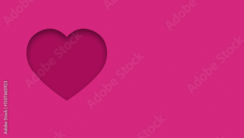 Pink textured canvas background with heart shape cutout
