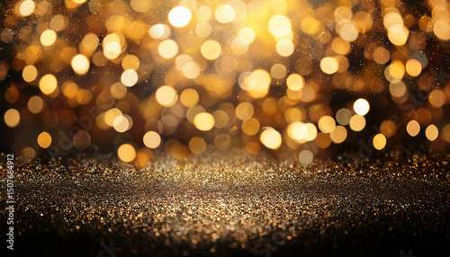 background of gold and black glitter lights de focused abstract background