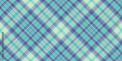 Seamless pastel teal and purple plaid pattern.  Perfect for textile design, fashion, wrapping paper, or website backgrounds.  This vibrant yet calming design evokes feelings of serenity and style.