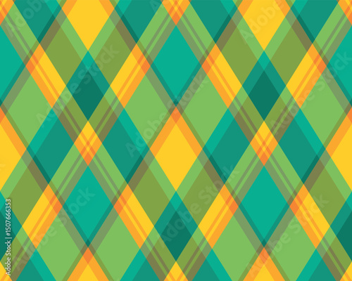 Argyle pattern of geometric rhombus. Harlequin check wallpaper design. Classic diamond shaped textile material for web background, print fabric clothing, sweater, wrapping paper, gift card, invitation