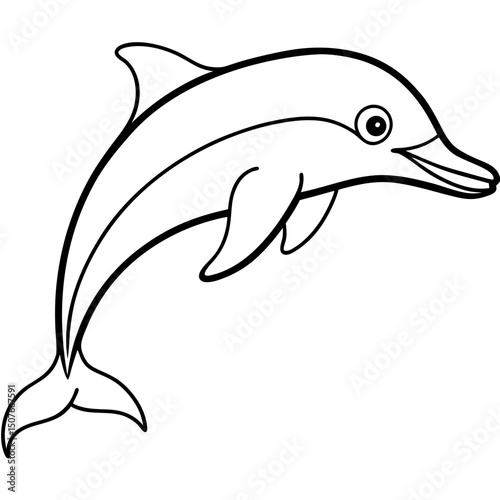 Pink River Dolphin Vector on White