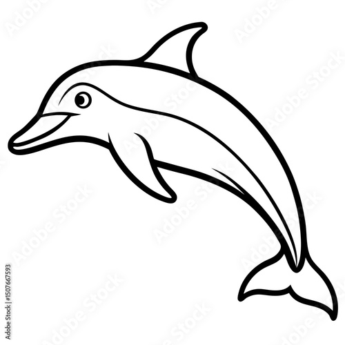 Pink River Dolphin Vector on White