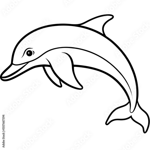 Pink River Dolphin Vector on White