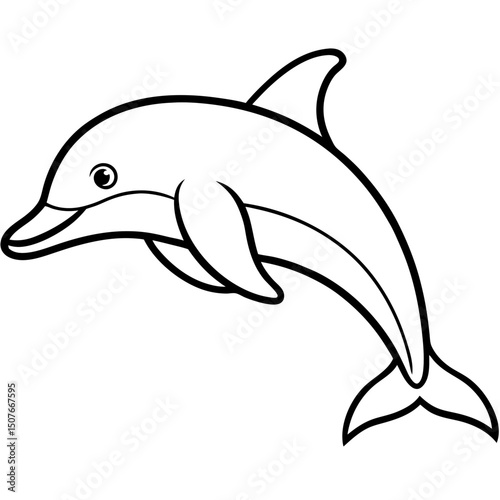 Pink River Dolphin Vector on White