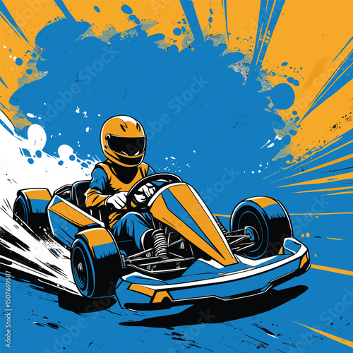 go kart vector art illustration for graphic design