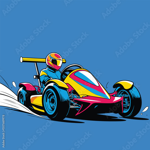 go kart vector art illustration for graphic design