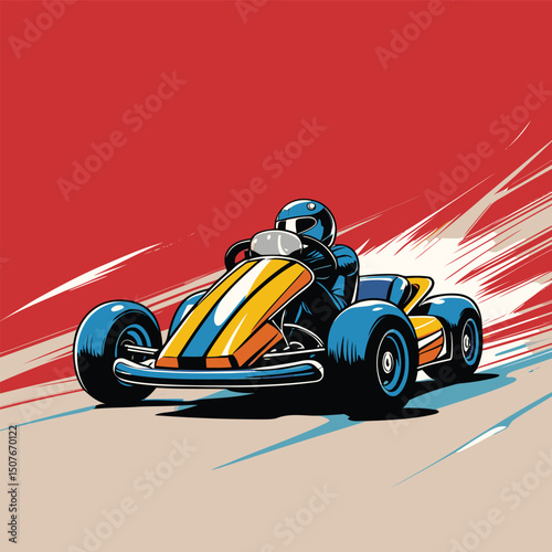 go kart vector art illustration for graphic design