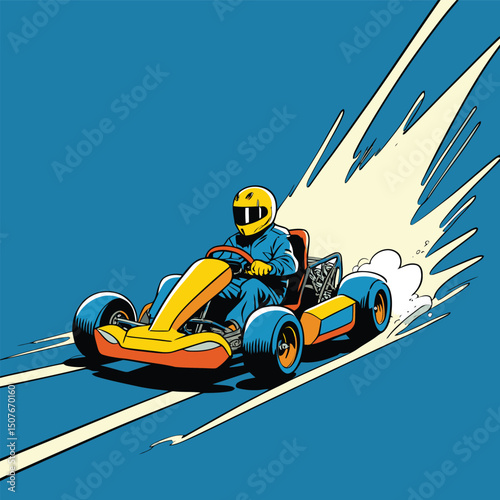 go kart vector art illustration for graphic design