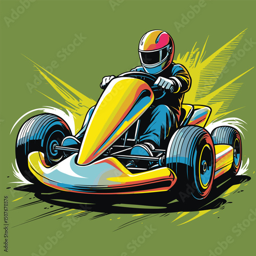 go kart vector art illustration for graphic design