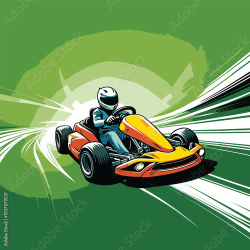 go kart vector art illustration for graphic design