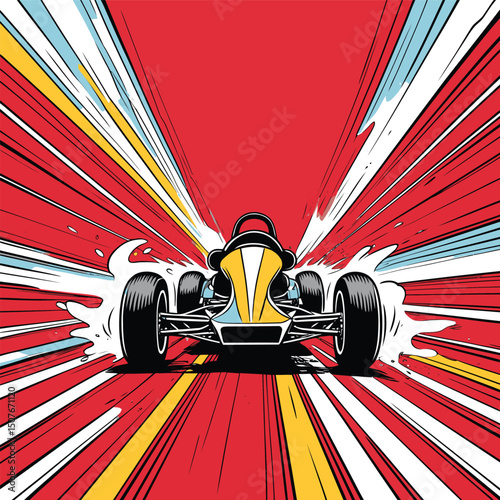 go kart vector art illustration for graphic design