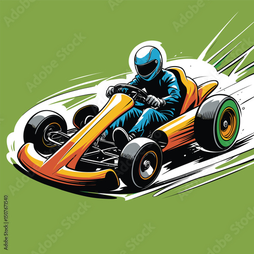 go kart vector art illustration for graphic design