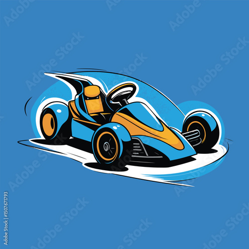 go kart vector art illustration for graphic design