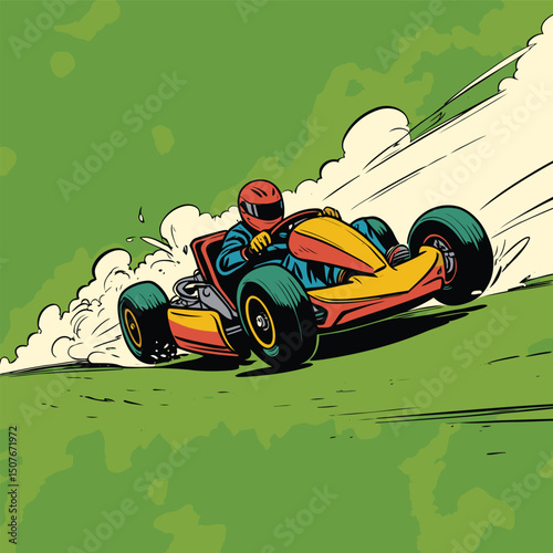 go kart vector art illustration for graphic design