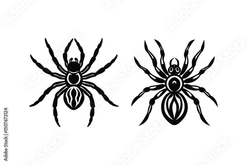Peacock spider silhouette vector bundle