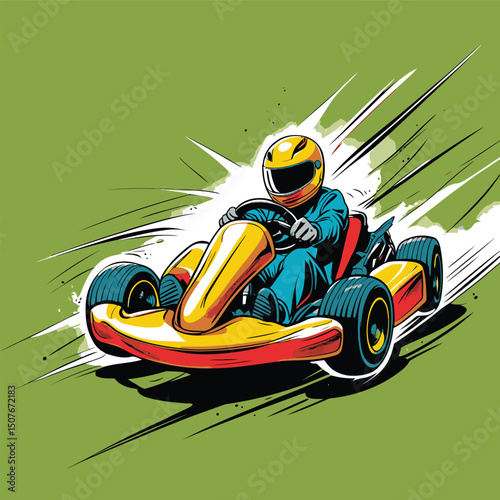 go kart vector art illustration for graphic design
