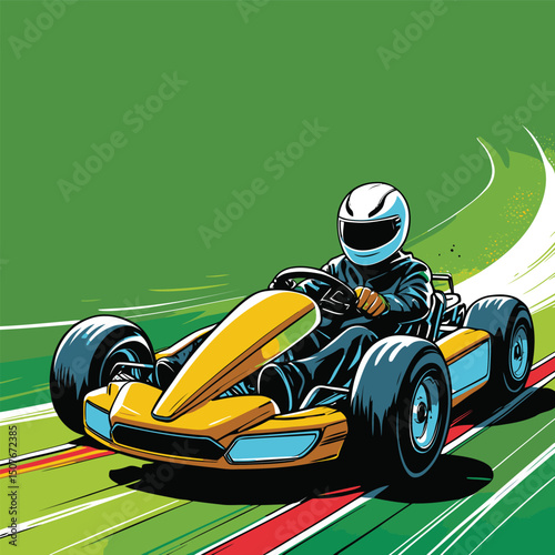 go kart vector art illustration for graphic design