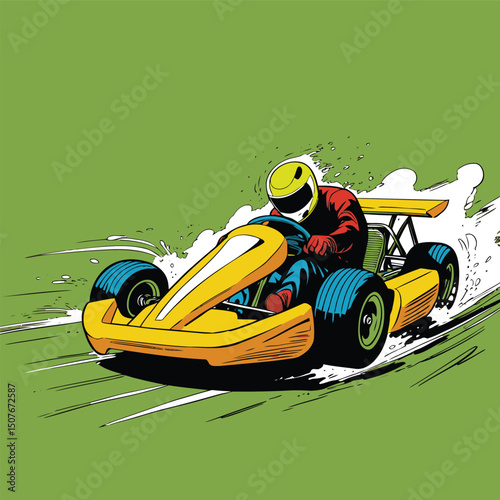 go kart vector art illustration for graphic design