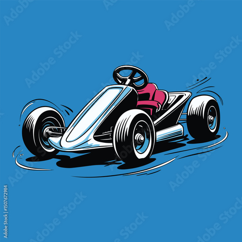 go kart vector art illustration for graphic design