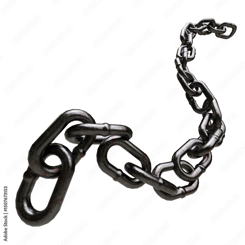 Obraz premium rusty metal chain link on transparent background