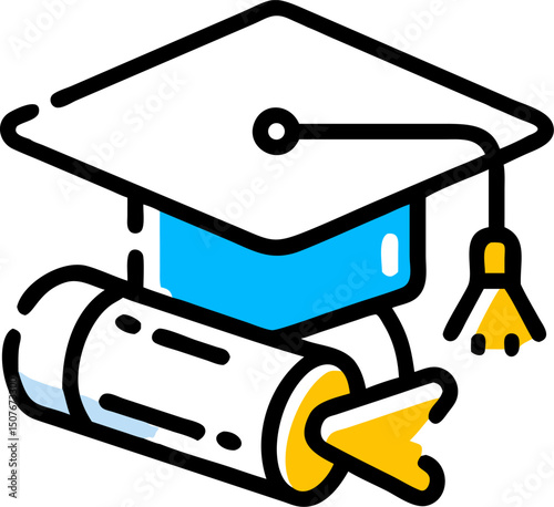 Graduation cap diploma education success achievement knowledge learning