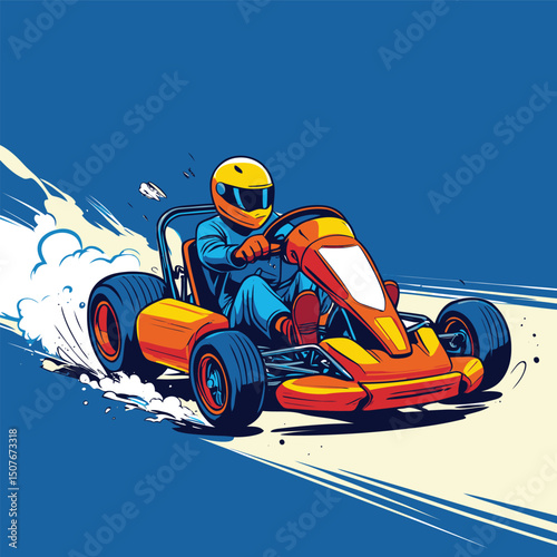 go kart vector art illustration for graphic design