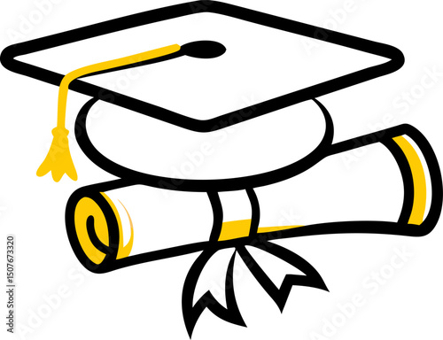 Graduation cap diploma success education achievement celebrate knowledge learning