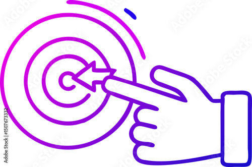 Hand clicking target achieving goal success aim