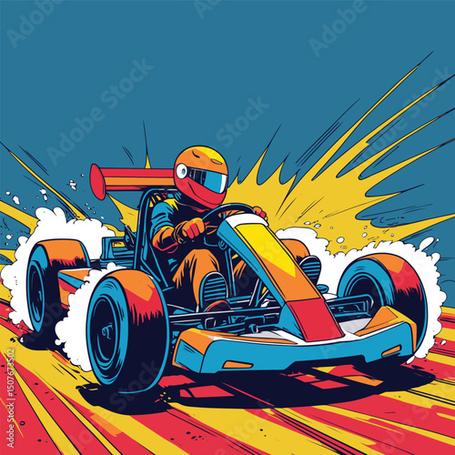 go kart vector art illustration for graphic design