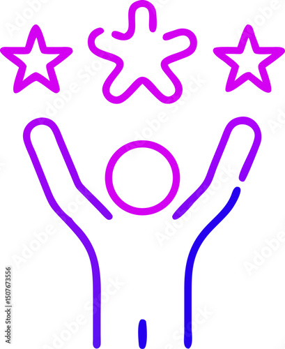 Person celebrating success achieving goals winning awards