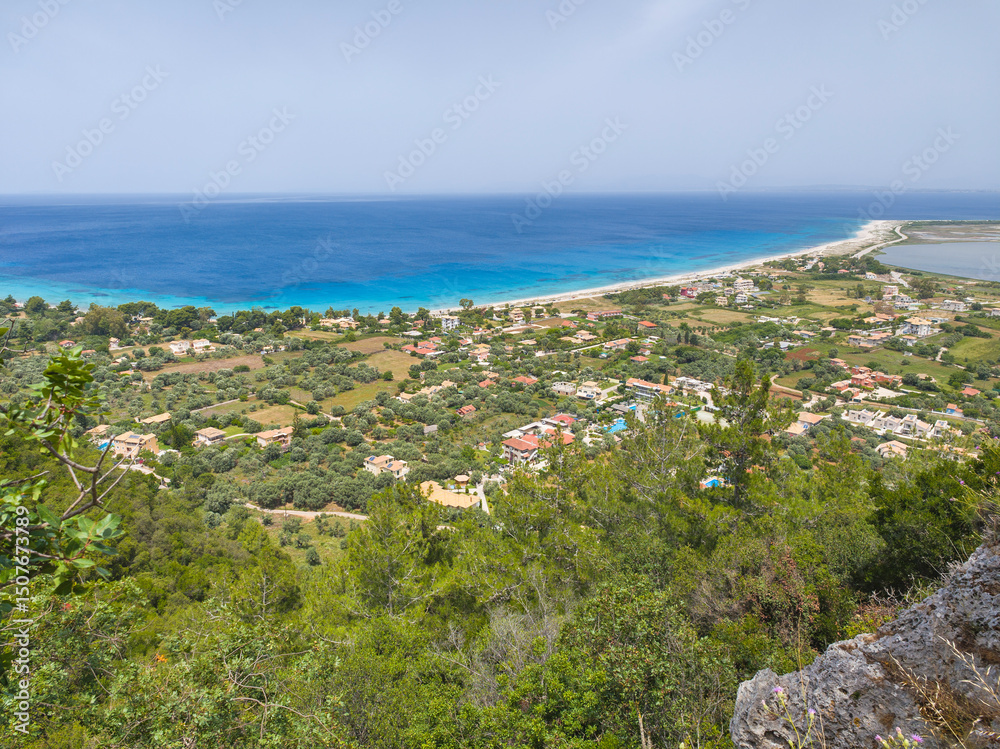Obraz premium Panorama of Lefkada near Agios Ioannis beach, Greece