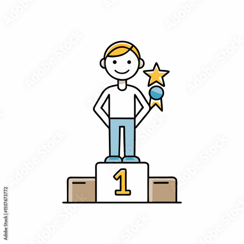 Winner boy first place award ceremony achievement success