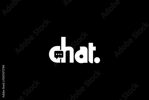 Creative Design Vector Illustrations for Typography Text Font chat logo design inspiration.