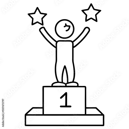 Winner celebrates first place victory achievement success