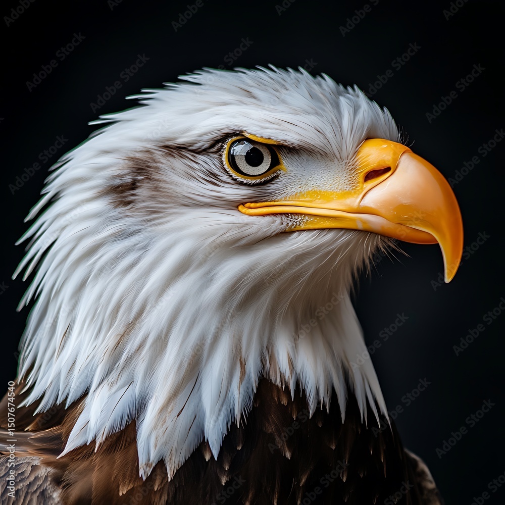Obraz premium Close-up portrait of an eagle's head and neck.