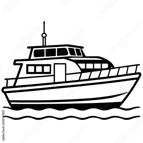 Minimal Catamaran Vector on White Background