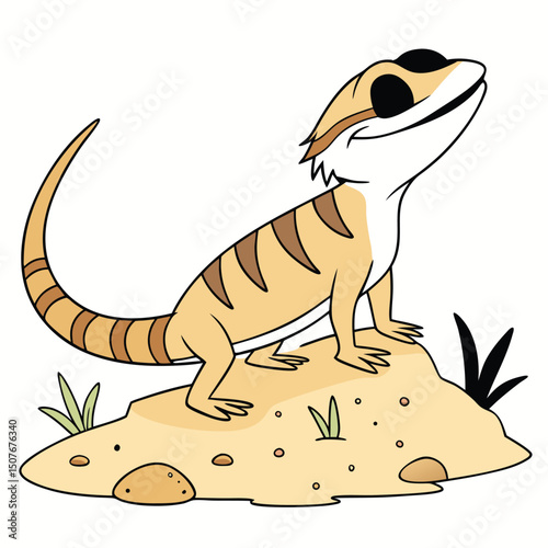 cartoon lizard vector small feet flat desert