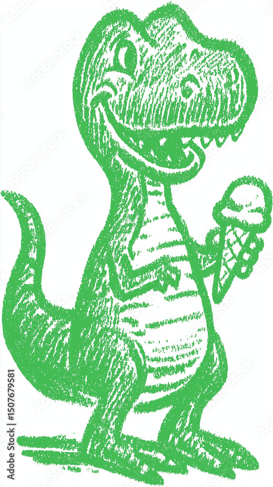 Obraz premium Cute vintage cartoon mascot character dinosaur