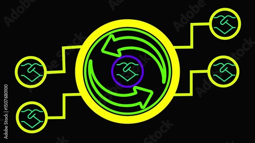 Abstract heartbeat signal icon animation background .