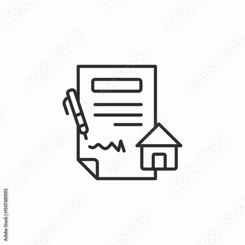 real estate contract signature icon sign vector